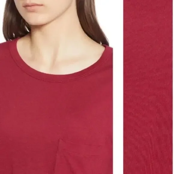 Nordstrom's bp Red Rumba Slouch Pocket Long Sleeve Tee Size Medium - Picture 4 of 8